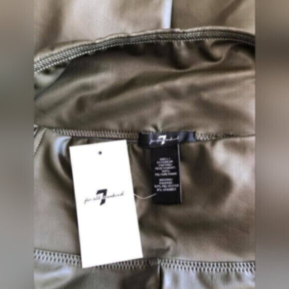 7 For All Mankind Vegan Leather Leggings / Pants High Waistv NWT sz Lrg - Picture 6 of 7